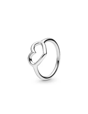 anillo pandora silueta corazón