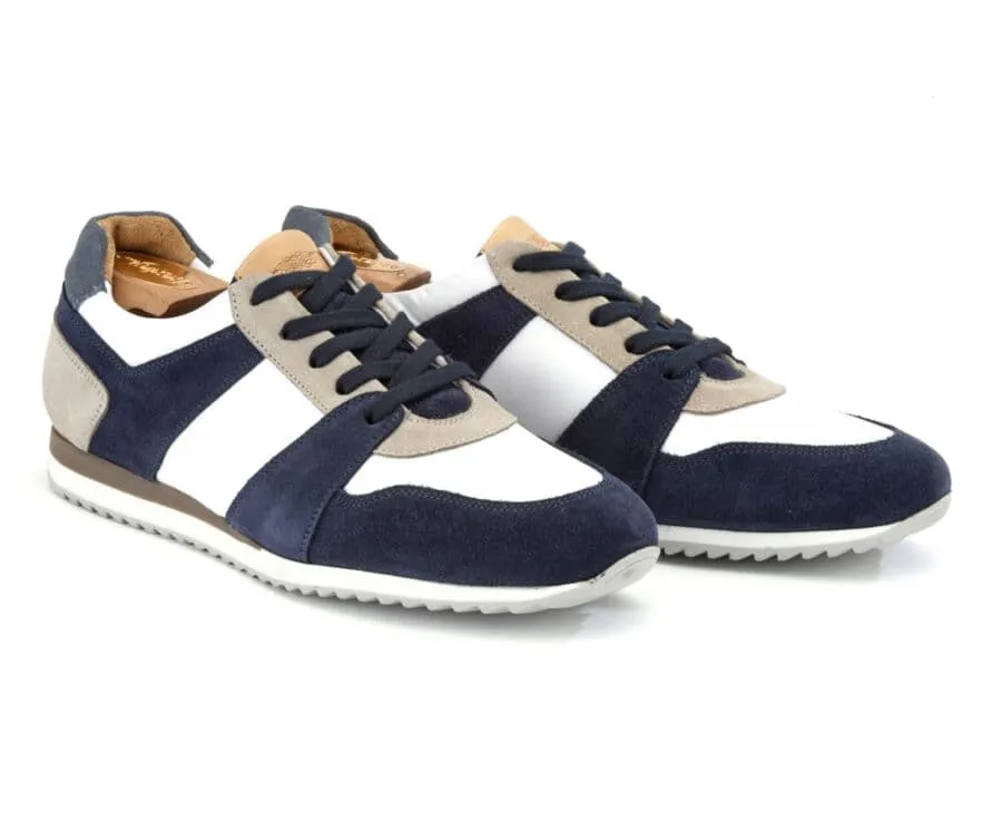 Blue Suede and White Men's Trainers - NALINGA