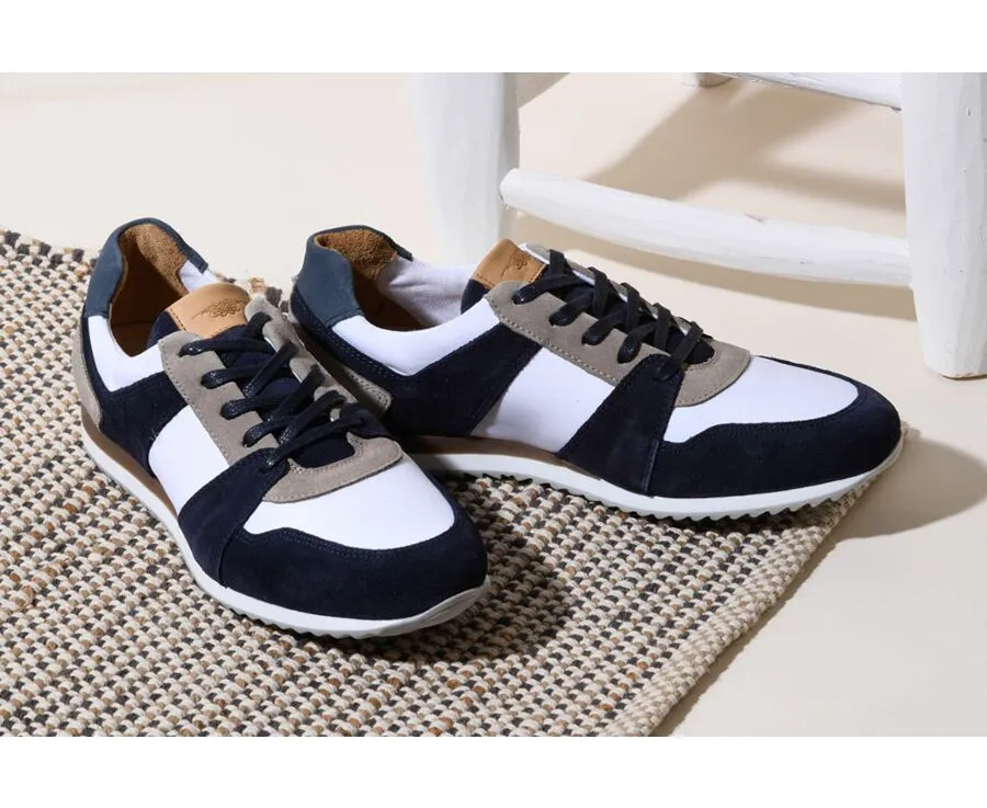 Blue Suede and White Men's Trainers - NALINGA