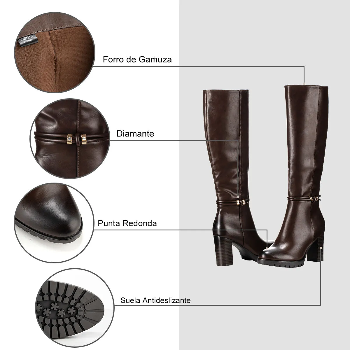 Bota Marron Casual Mujer Weide Czy583