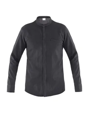 Camisa negra de hombre cuello mao