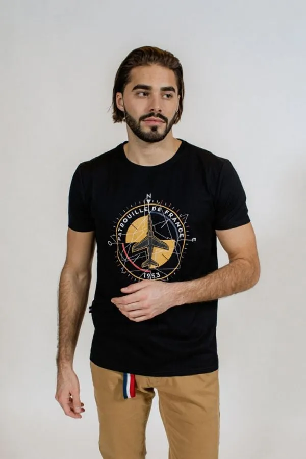 Camiseta Hombre Patrouille De France Compass Trim Black