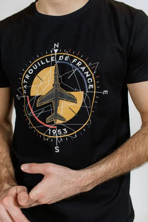 Camiseta Hombre Patrouille De France Compass Trim Black