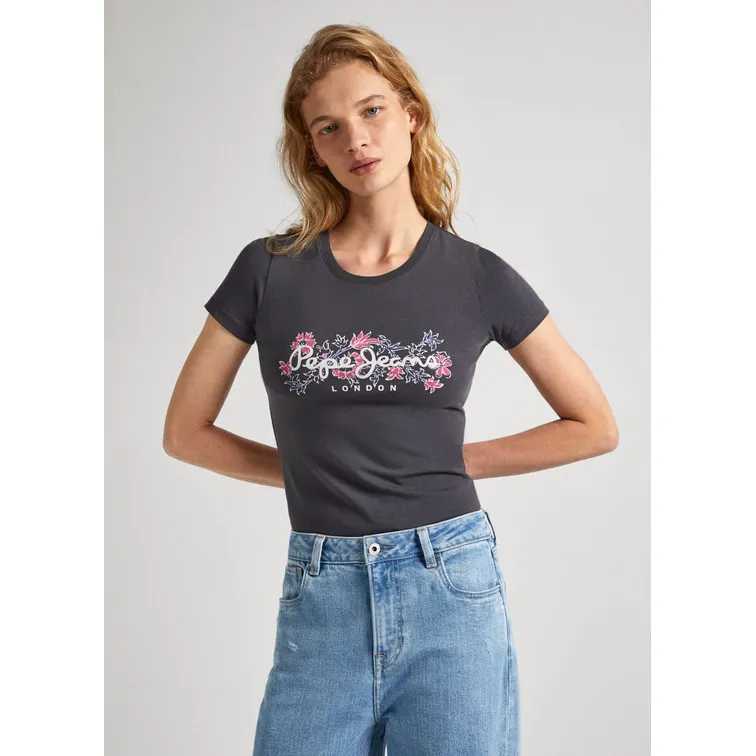 CAMISETA LOGO ESTAMPADO FIT SLIM MUJER PEPE JEANS