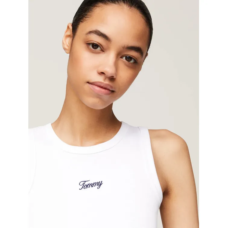 CAMISETA SIN MANGAS CON LOGO CURSIVA MUJER TOMMY JEANS