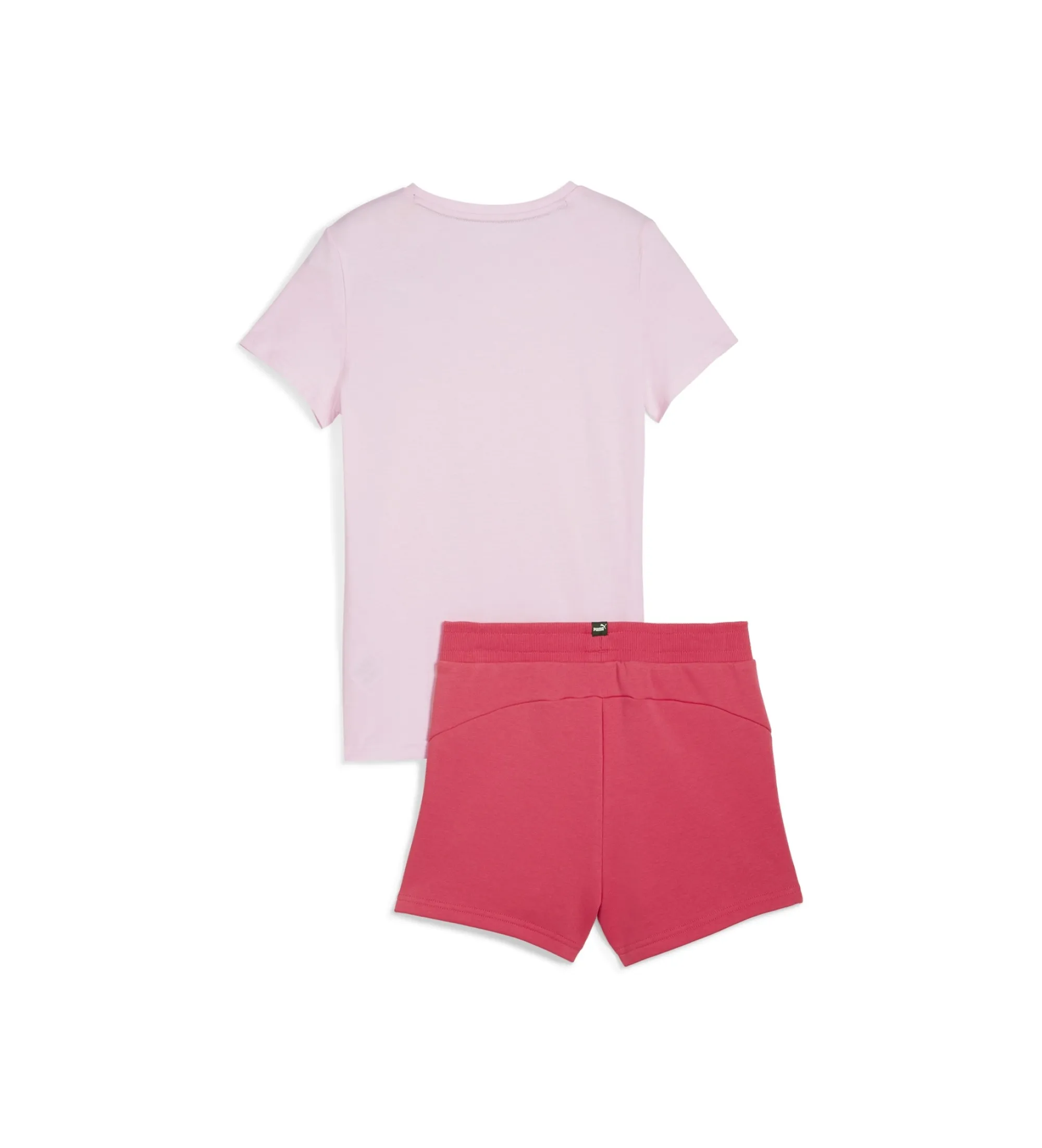 Conjunto de camiseta y shorts con logo rosa