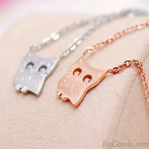 Cute Owl Animal 18K Gold Plated Necklace