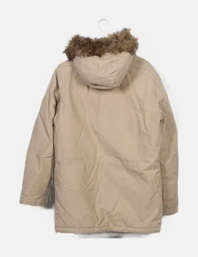 Jack & Jones Parka beige capucha pelo