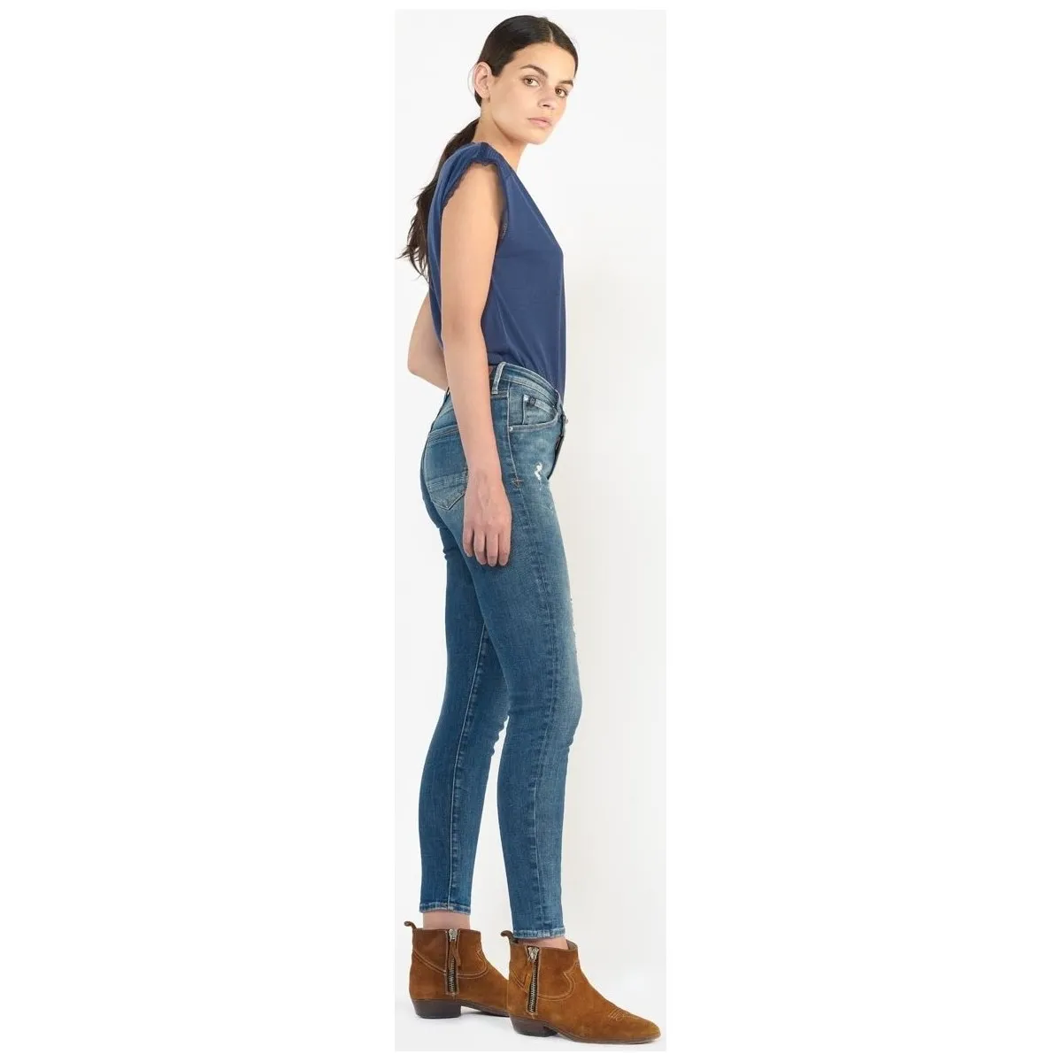 Jeans skinny tiro alto POWER, 7/8