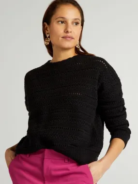 Jersey de punto calado - negro