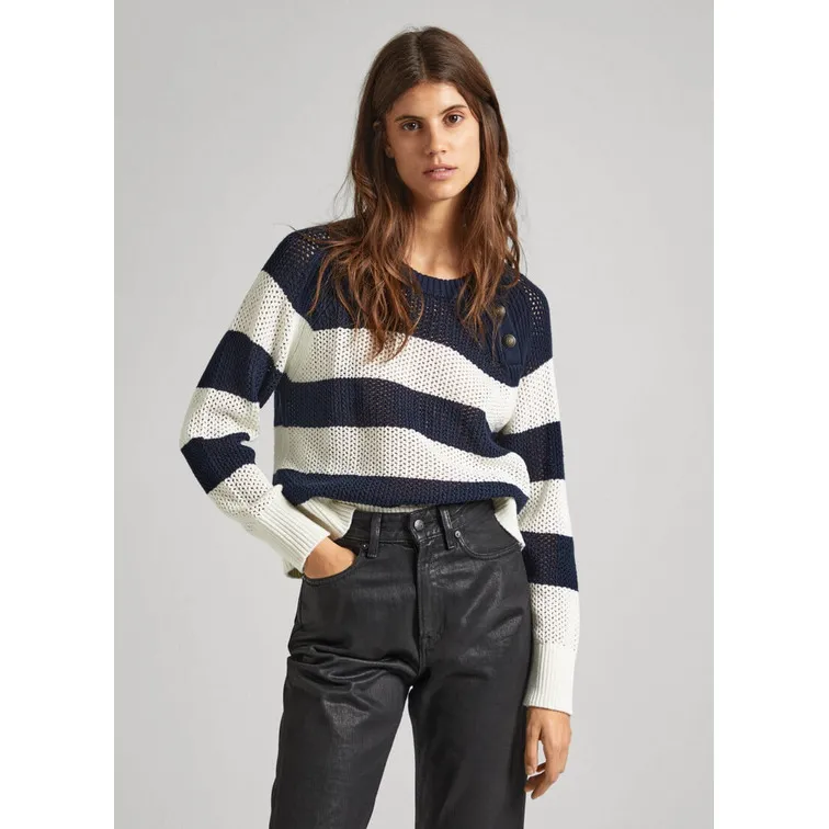 JERSEY PUNTO CALADO RAYAS ANCHAS MUJER PEPE JEANS