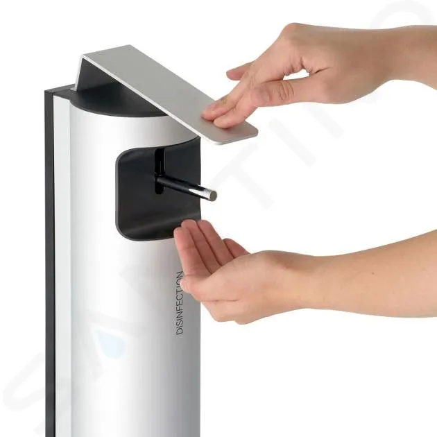 Keuco Plan - Dispensador de desinfectante, 750 ml, de pie, plata/negro 14957170400