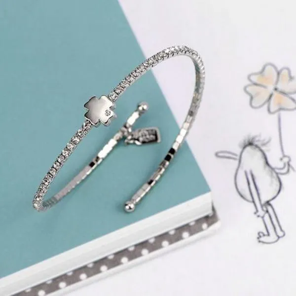 le petit story pulsera plata toda circoni trebol