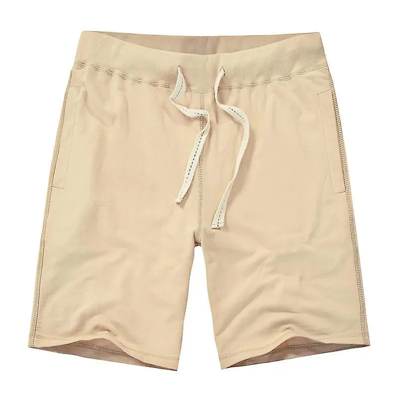 Men's Shorts Casual Workout Drawstring Shorts with Elastic Waist and Pockets-Khaki color