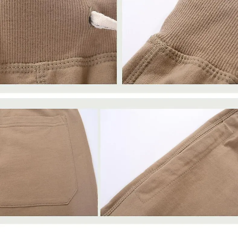 Men's Shorts Casual Workout Drawstring Shorts with Elastic Waist and Pockets-Khaki color