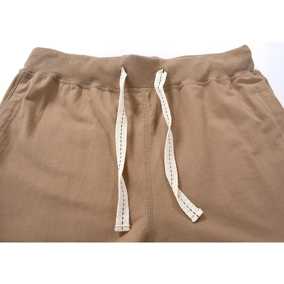 Men's Shorts Casual Workout Drawstring Shorts with Elastic Waist and Pockets-Khaki color