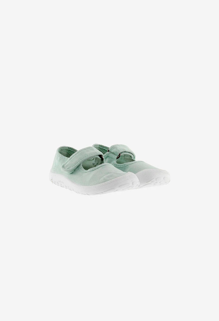 Merceditas barefoot lona en azul celeste