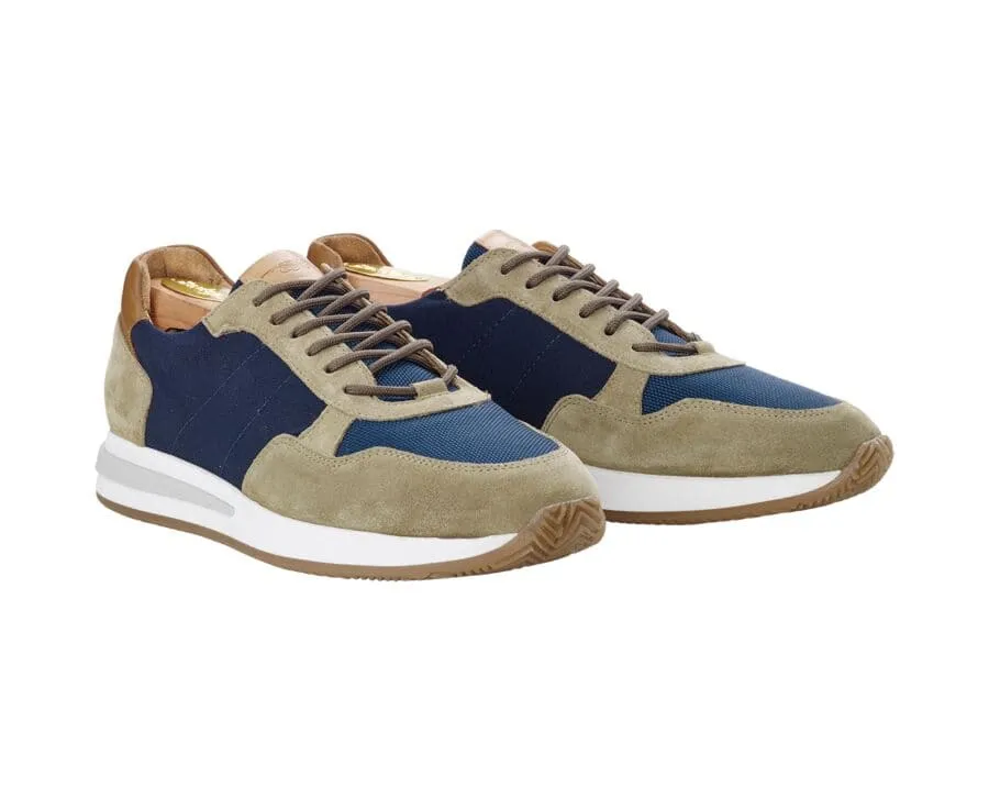 Navy & Suede Kakhi Men's Trainers - NIRRANDA II