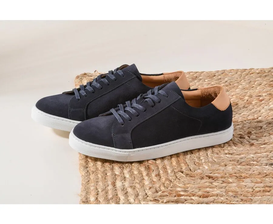 Navy Men's suede Trainers - INGLEWOOD