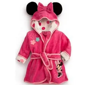 Niño pequeño bebé niños niñas bata de baño con capucha Minnie Mouse bata de vellón suave Dibujos animados pijama pijama-hao