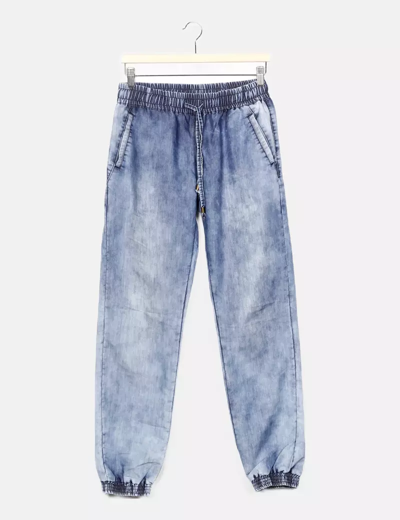 NoName Pantalón denim azul cargo