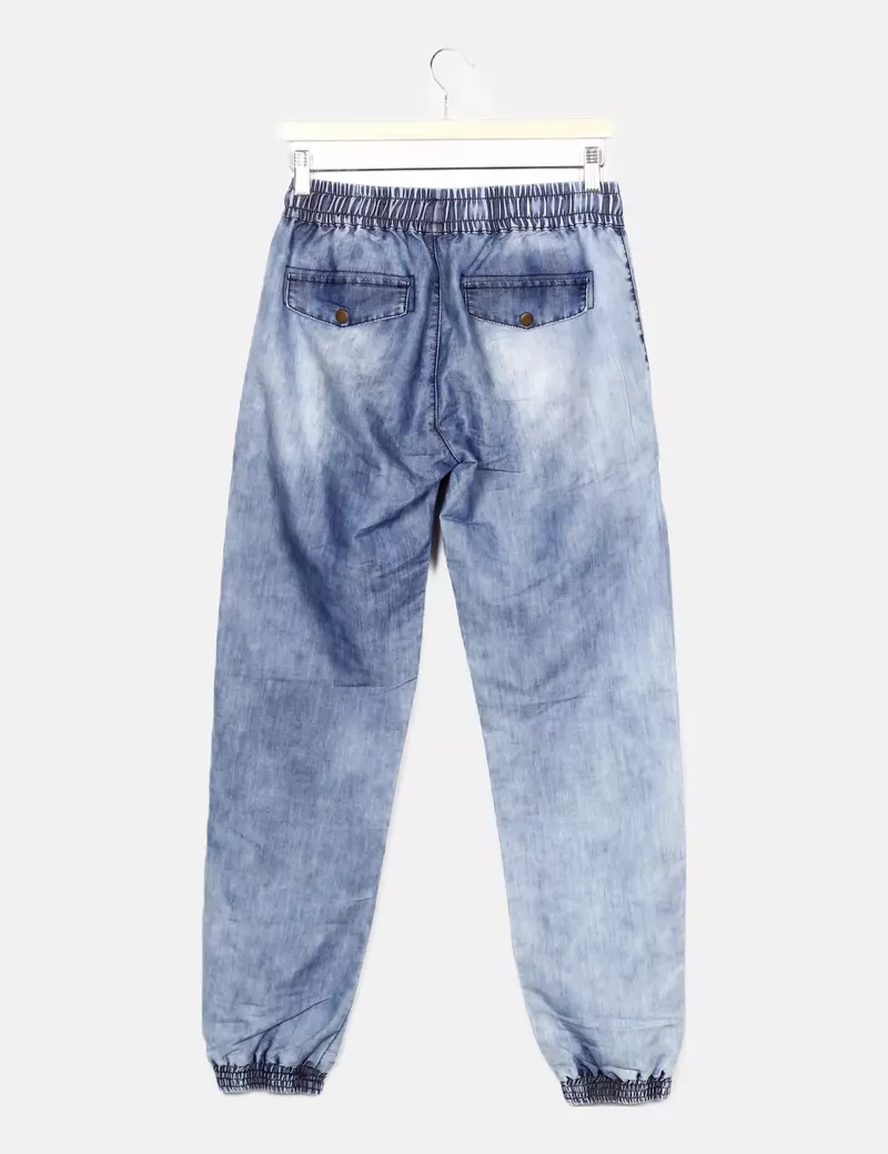 NoName Pantalón denim azul cargo