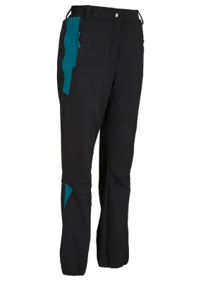 Pantalón de softshell repelente al agua con corte recto Negro