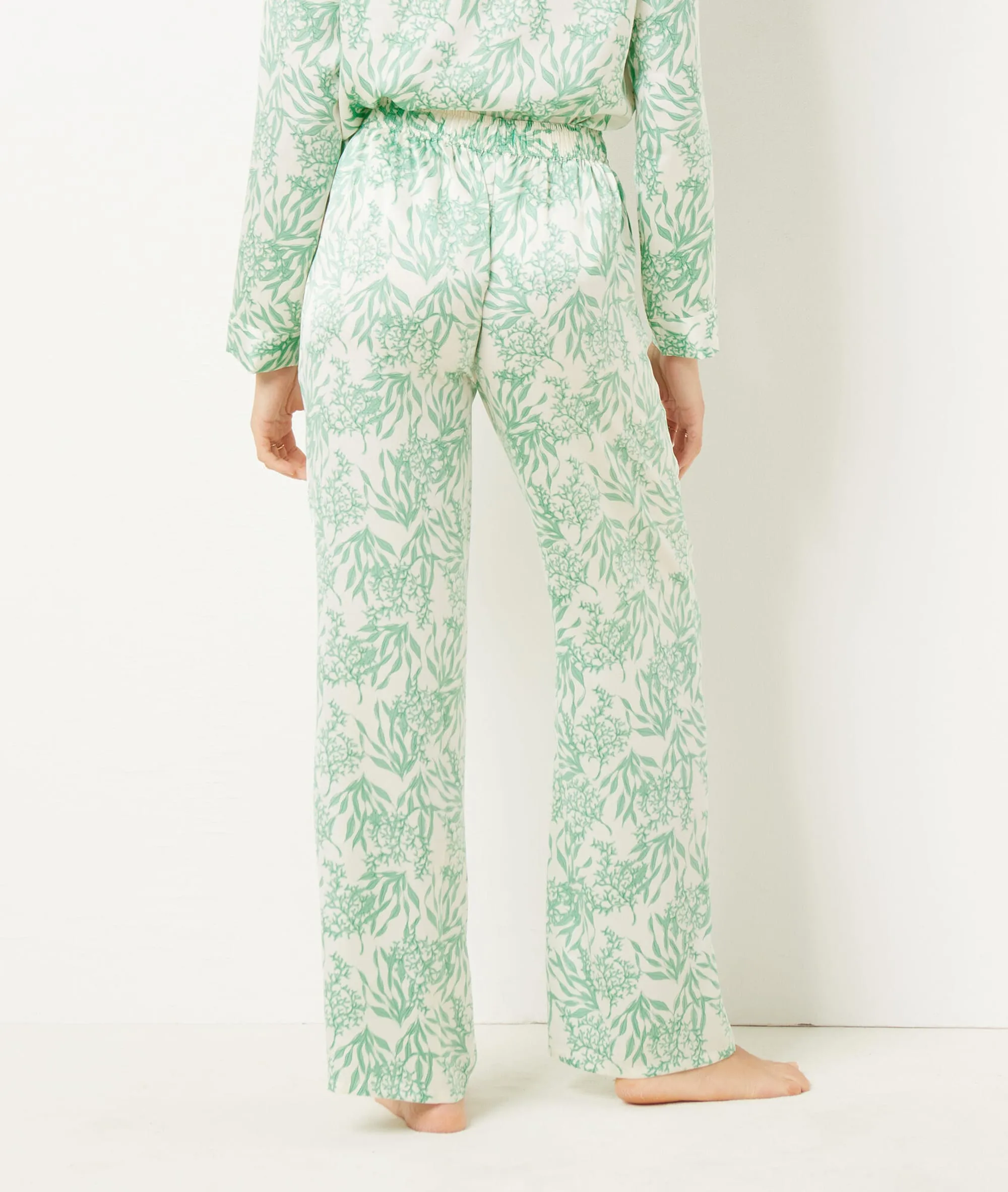 Pantalón pijama estampado corte ancho TOBIA IMP FD BLANC - ETAM