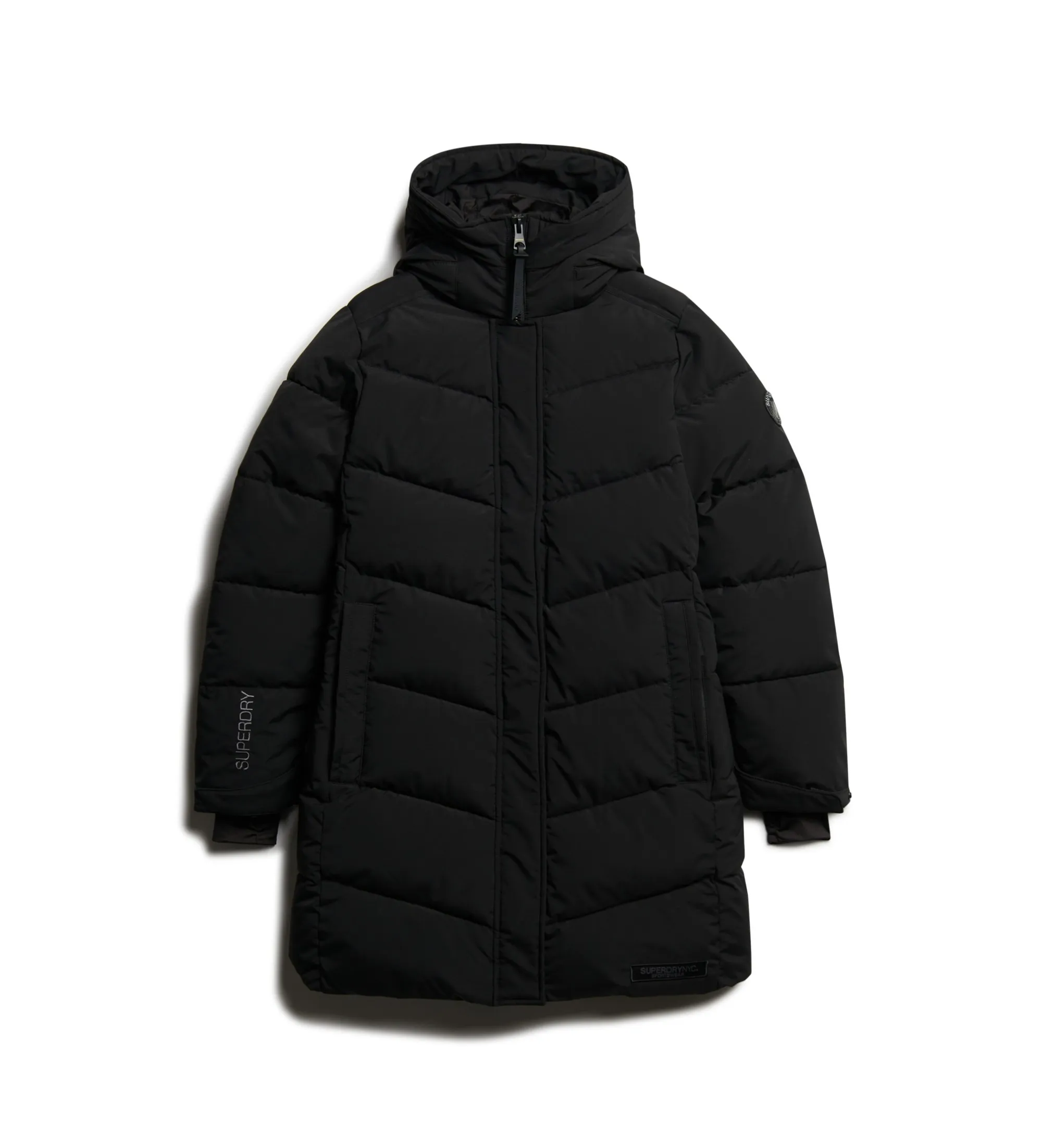 Parka acolchada City Chevron negro