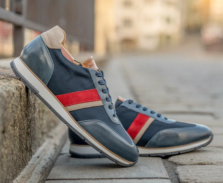 Patina Navy Lacing Trainers - MELINGA