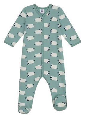 PETIT BATEAU Pijama de mezcla de algodón en verde