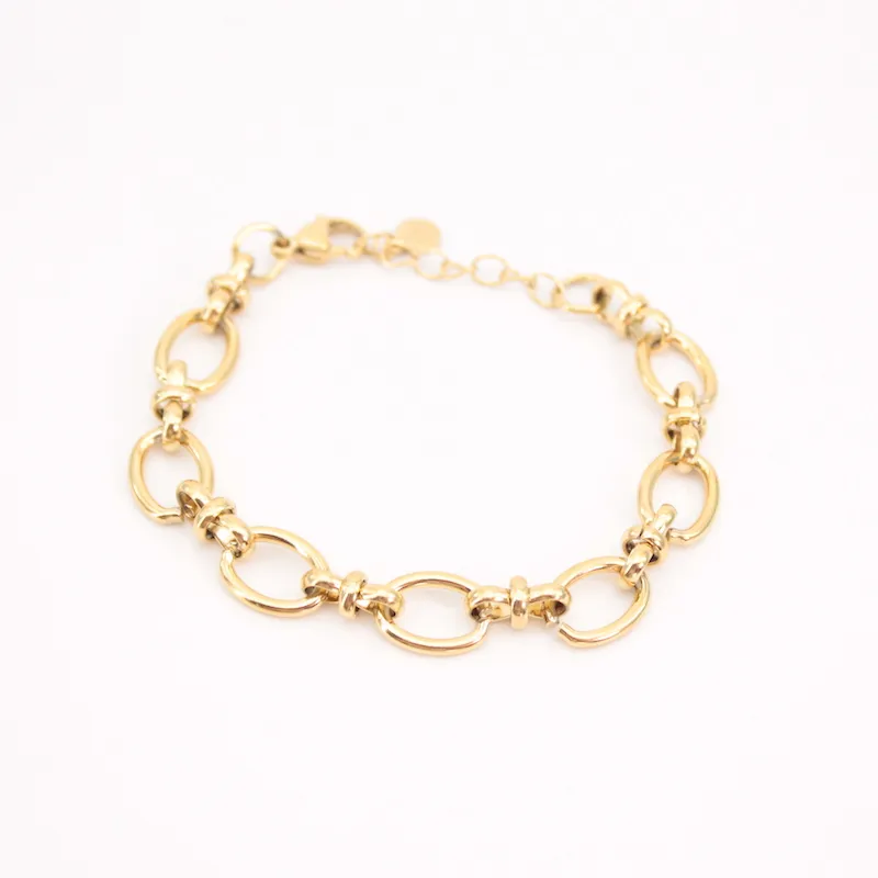 Pulsera Acero Eslabón Dorado 150159-01