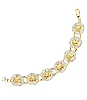 Pulsera Medusa Oro Bicolor 18 K 21,5 cm