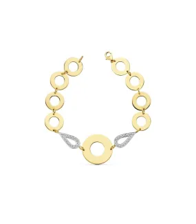 Pulsera oro bicolor 18k Circle Link