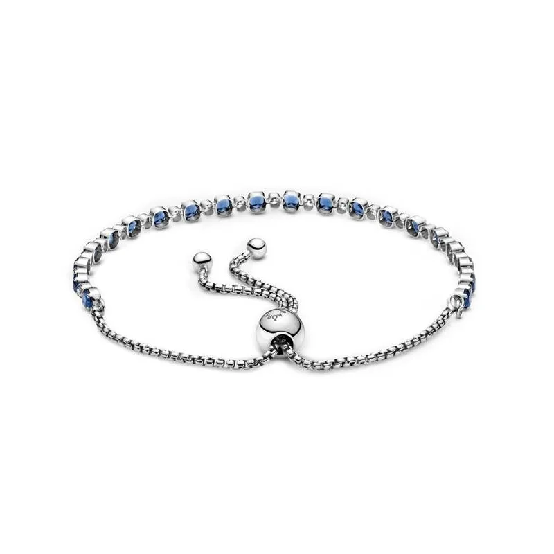 PULSERA PANDORA BRILLOS AZULES CIERRE DESLIZANTE 599377C01