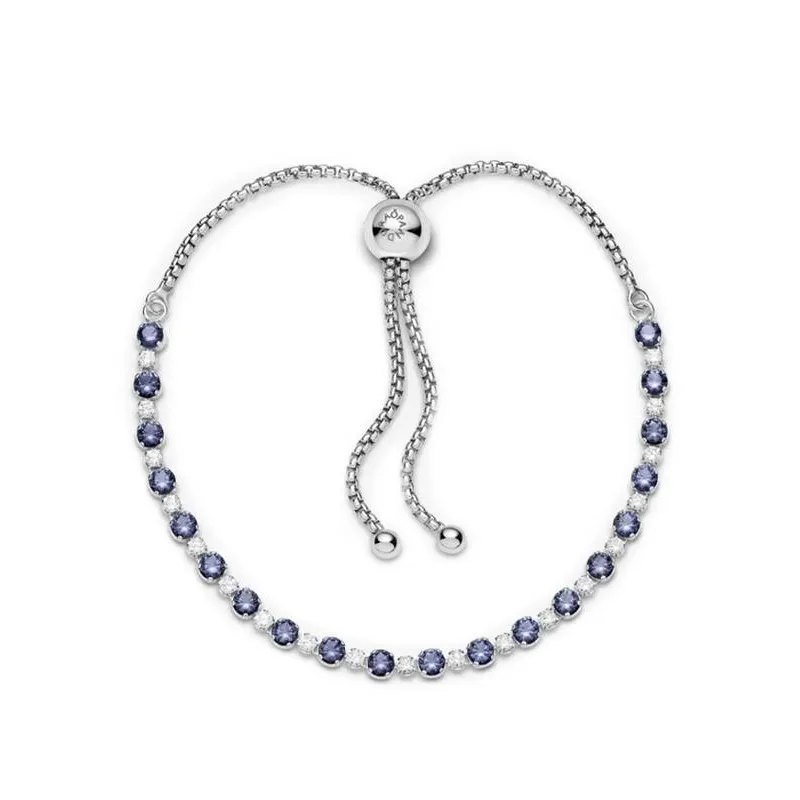 PULSERA PANDORA BRILLOS AZULES CIERRE DESLIZANTE 599377C01