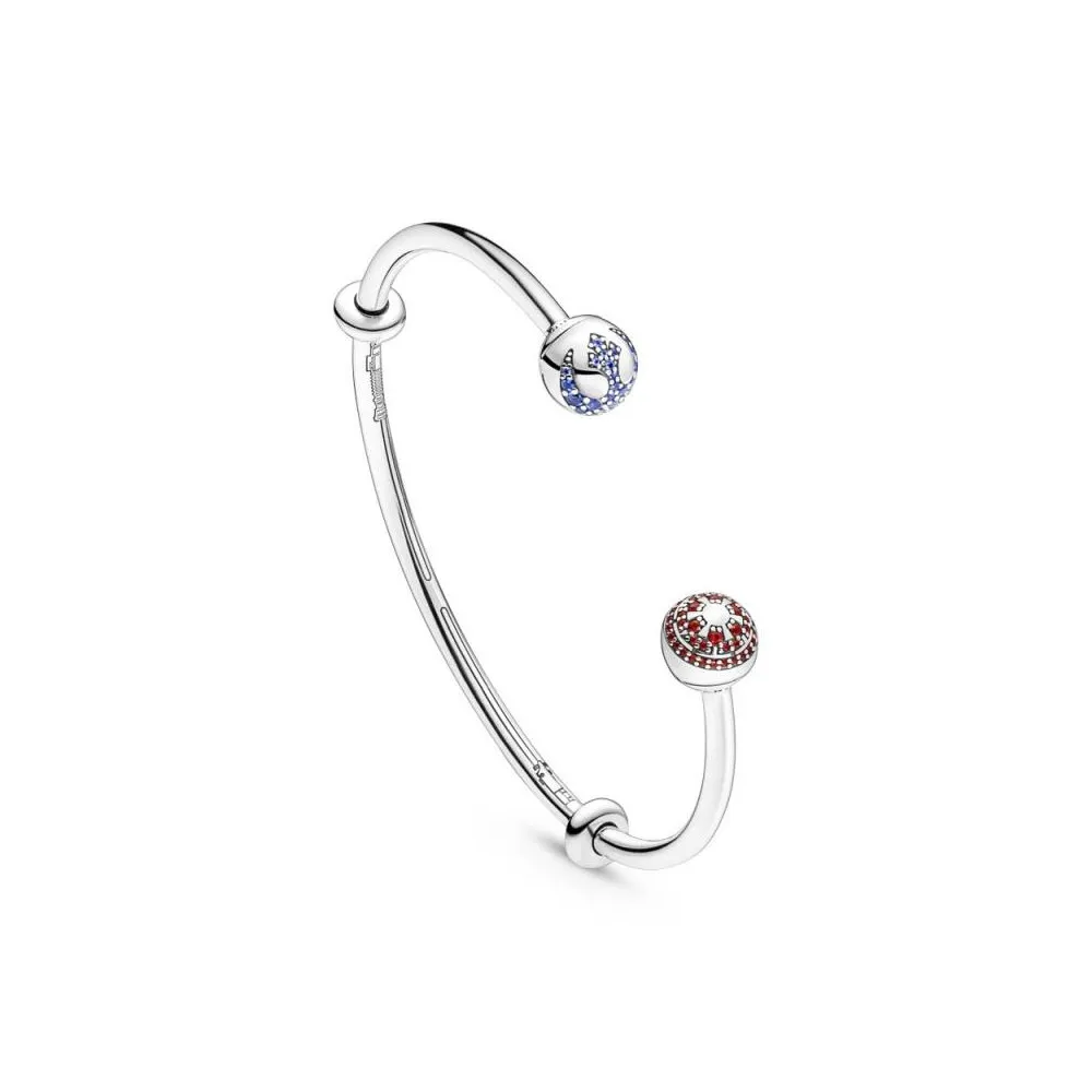 Pulsera Pandora Moments Abierta en plata de ley  Logo Lado Oscuro & Luminoso Star Wars™ 