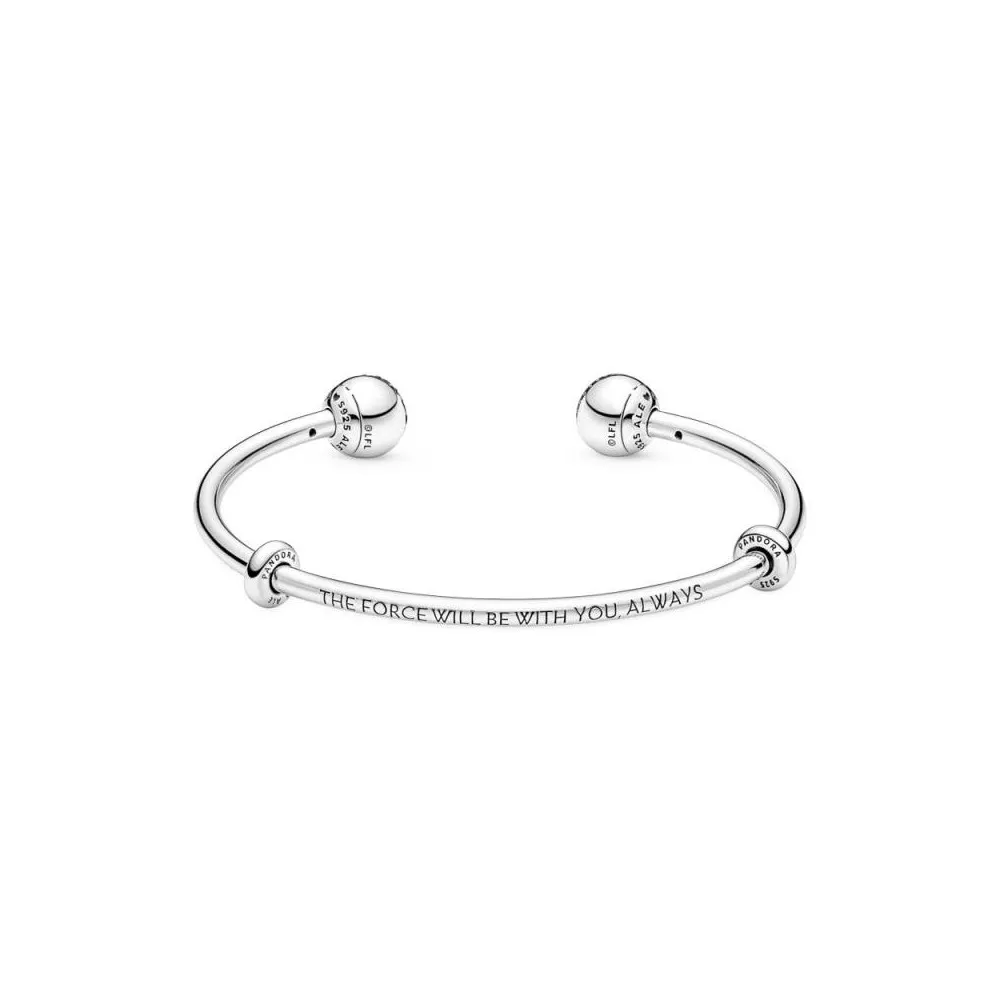 Pulsera Pandora Moments Abierta en plata de ley  Logo Lado Oscuro & Luminoso Star Wars™ 