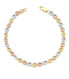 Pulsera Riviere Diamantes 0.434 Qts. Oro Tricolor 18K