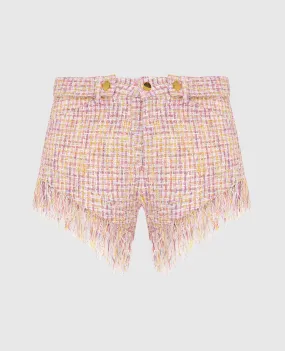 Retrofete Fringed tweed shorts