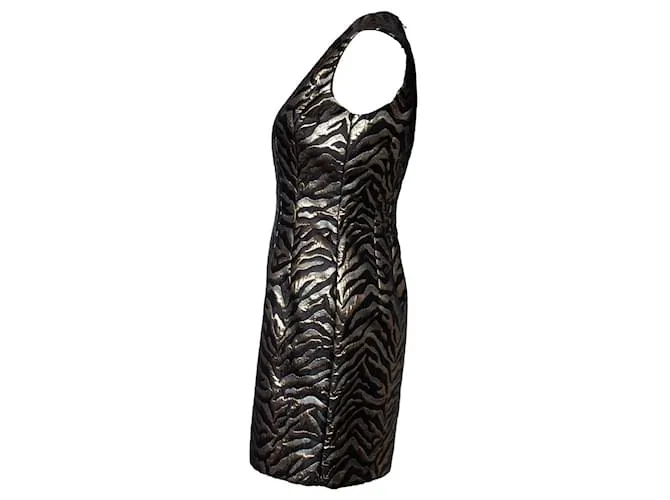 Roberto Cavalli, Vestido de lúrex con estampado de cebra Negro 
