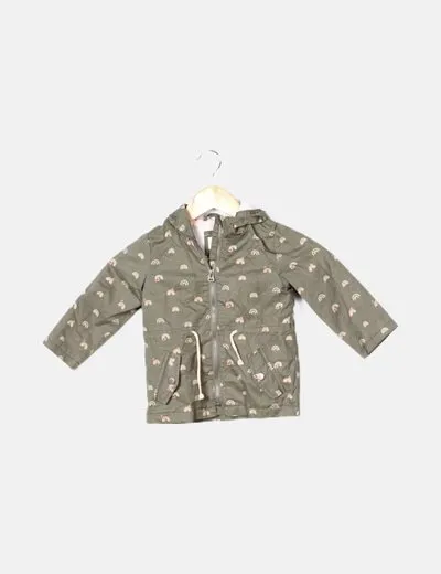 Sfera Parka verde estampada