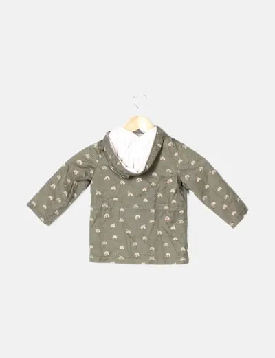 Sfera Parka verde estampada