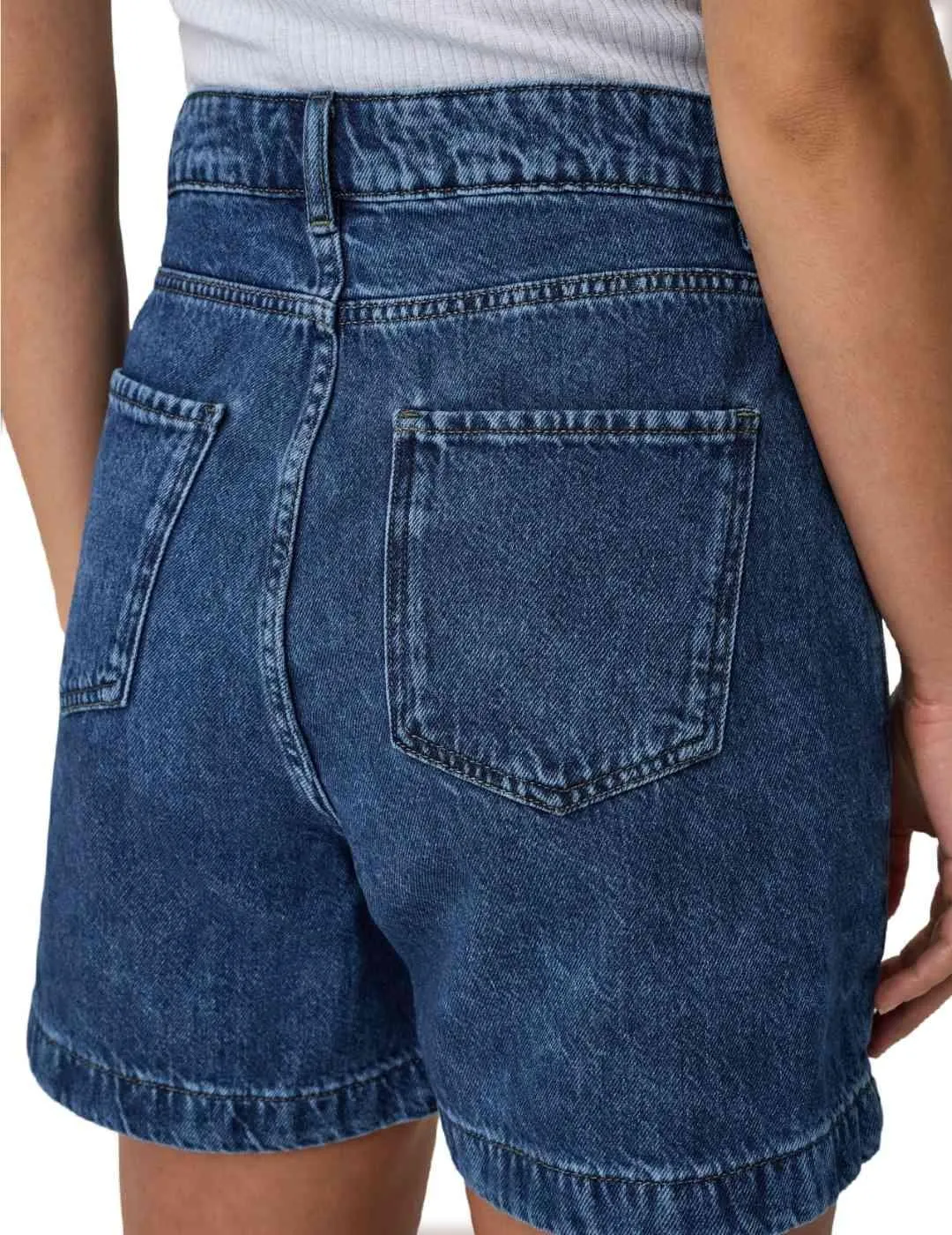 Shorts Only Petra denim azul tiro alto para mujer