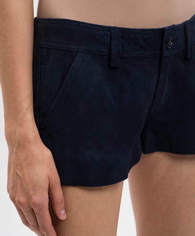 Simonetta Ravizza Blue suede shorts