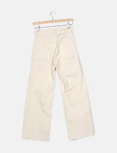 Stradivarius Pantalón blanco denim