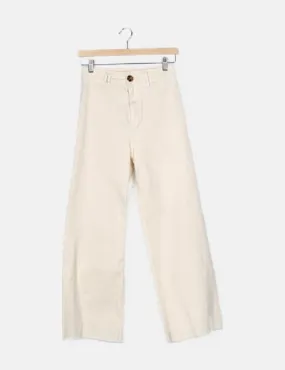 Stradivarius Pantalón blanco denim