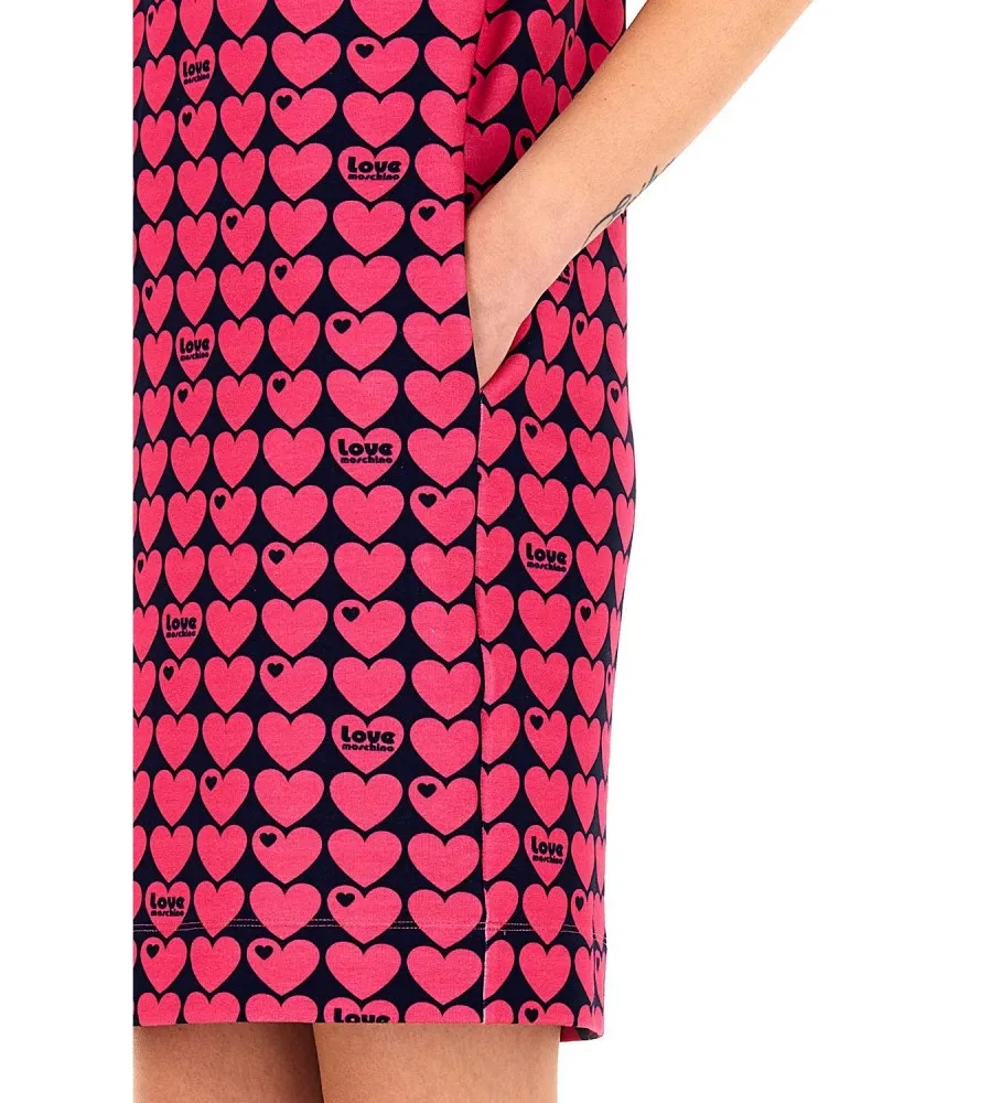 Vestido estampado corazones rojo