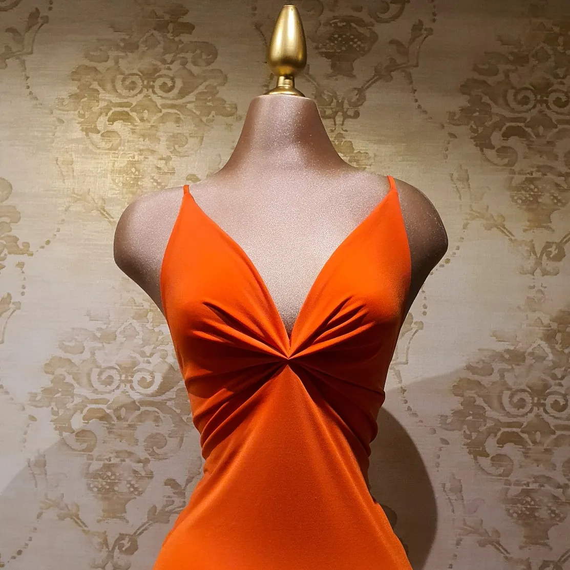 Vestido Naranja Corto Tirantes Ajustado