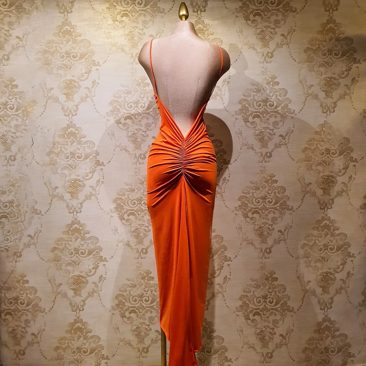 Vestido Naranja Corto Tirantes Ajustado